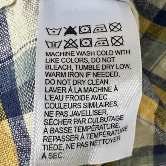 LUCKY BRAND LINEN SHORT SLEEVE PLAID SHIRT NWT SIZE LARGE - Picture 5 of 12